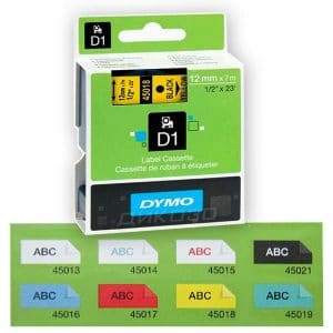 Касети с ленти Dymo D1 12mmX7m Цветни Касети с ленти Dymo D1 12mmX7m Цветни